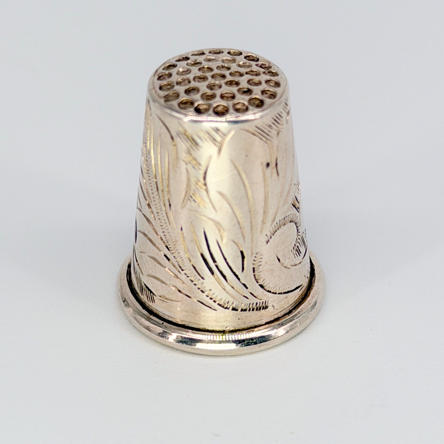 Vintage Sterling Silver Thimble Birmingham 1981 Engraved Floral Design