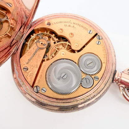Antique Elgin Full Hunter Pocket Watch 1928 – Keystone Gold Filled Case – Working