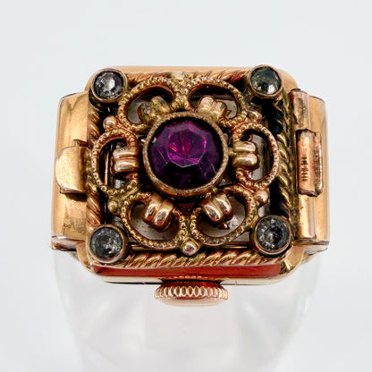 Vintage Sully Gold Plated Ring Watch – AS 976 – 17 Jewels – Working