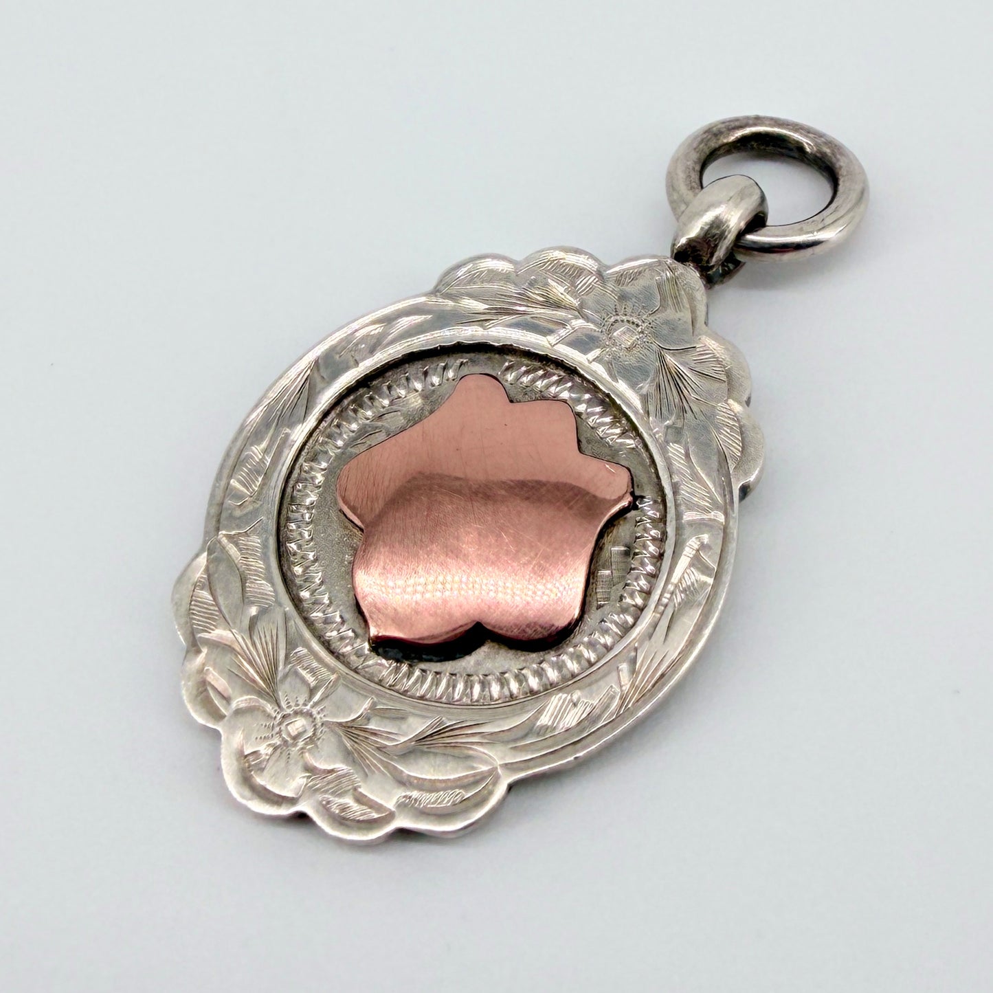 Antique Sterling Silver & Gilt Fob Medal – Birmingham 1924 – Thomas Fattorini