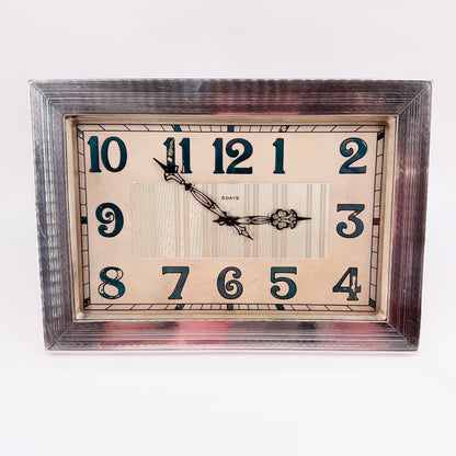 Antique Britannia Silver Mounted Art Deco 8 Day Desk Clock – London 1929