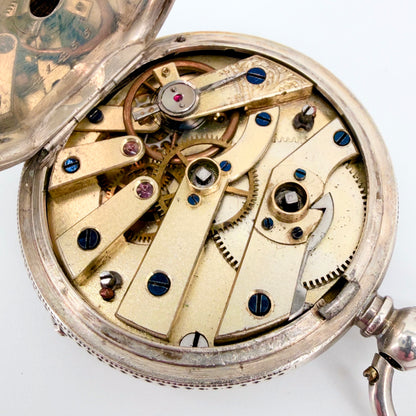 Antique Swiss Silver Cased Pocket Watch – Paul Jacky & Co. – Working
