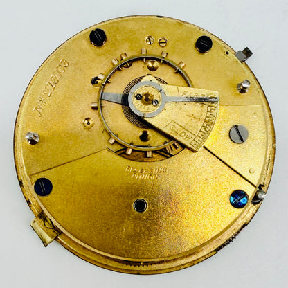 Antique English Pocket Watch Movement – 48.3mm – Working Requires Service