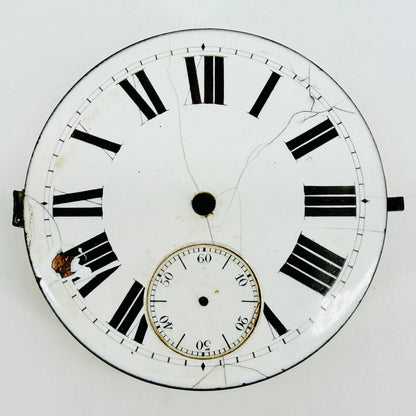 Antique English Pocket Watch Movement – 48.3mm – Working Requires Service