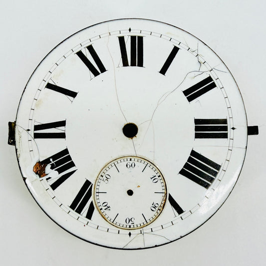 Antique English Pocket Watch Movement – 48.3mm – Working Requires Service