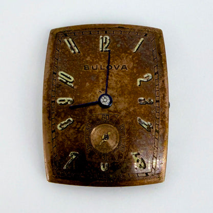 Bulova 8AH Curved Watch Movement & Dial – 17 Jewel – Spares or Repair