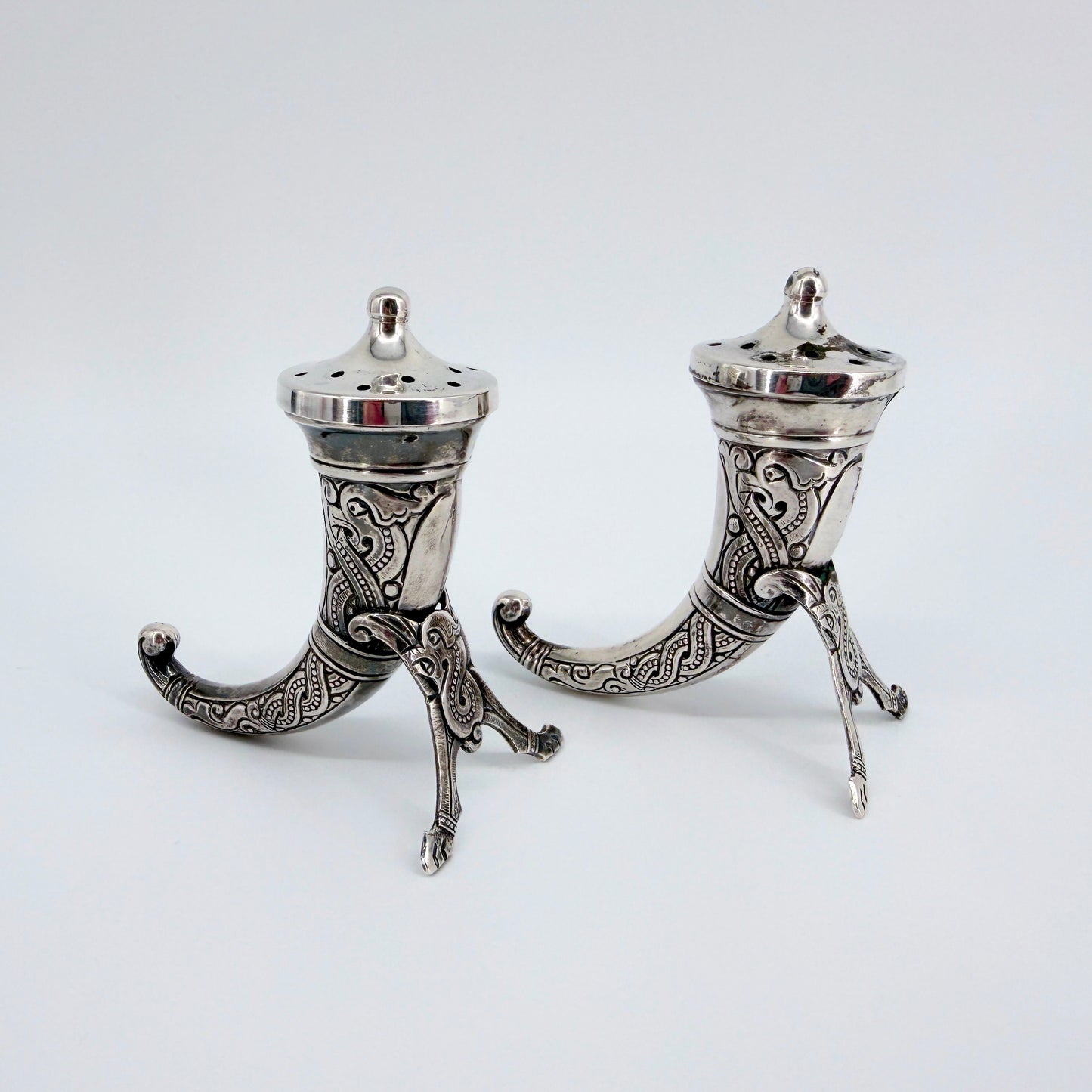 Pair of Antique Norwegian Silver Pepper Pots – Magnus Aase