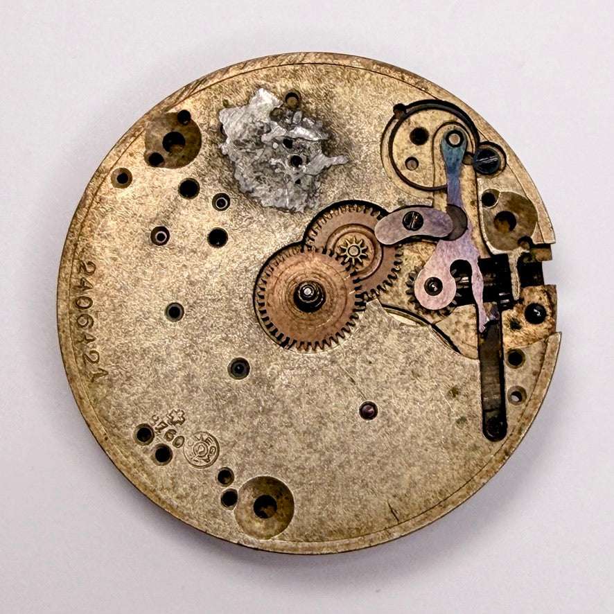 Omega 8760 Pocket Watch Movement - c.1904 - Spares or Repair