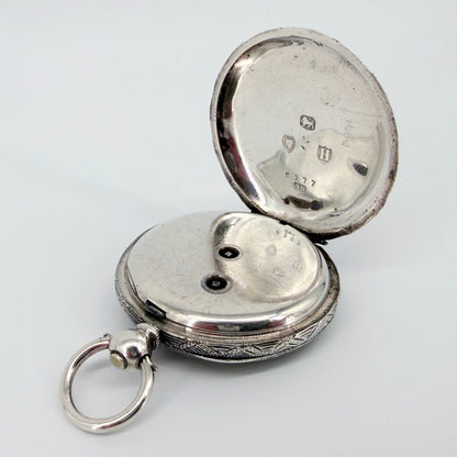Antique Silver Pocket Watch - London 1883 Arthur Baume - Working