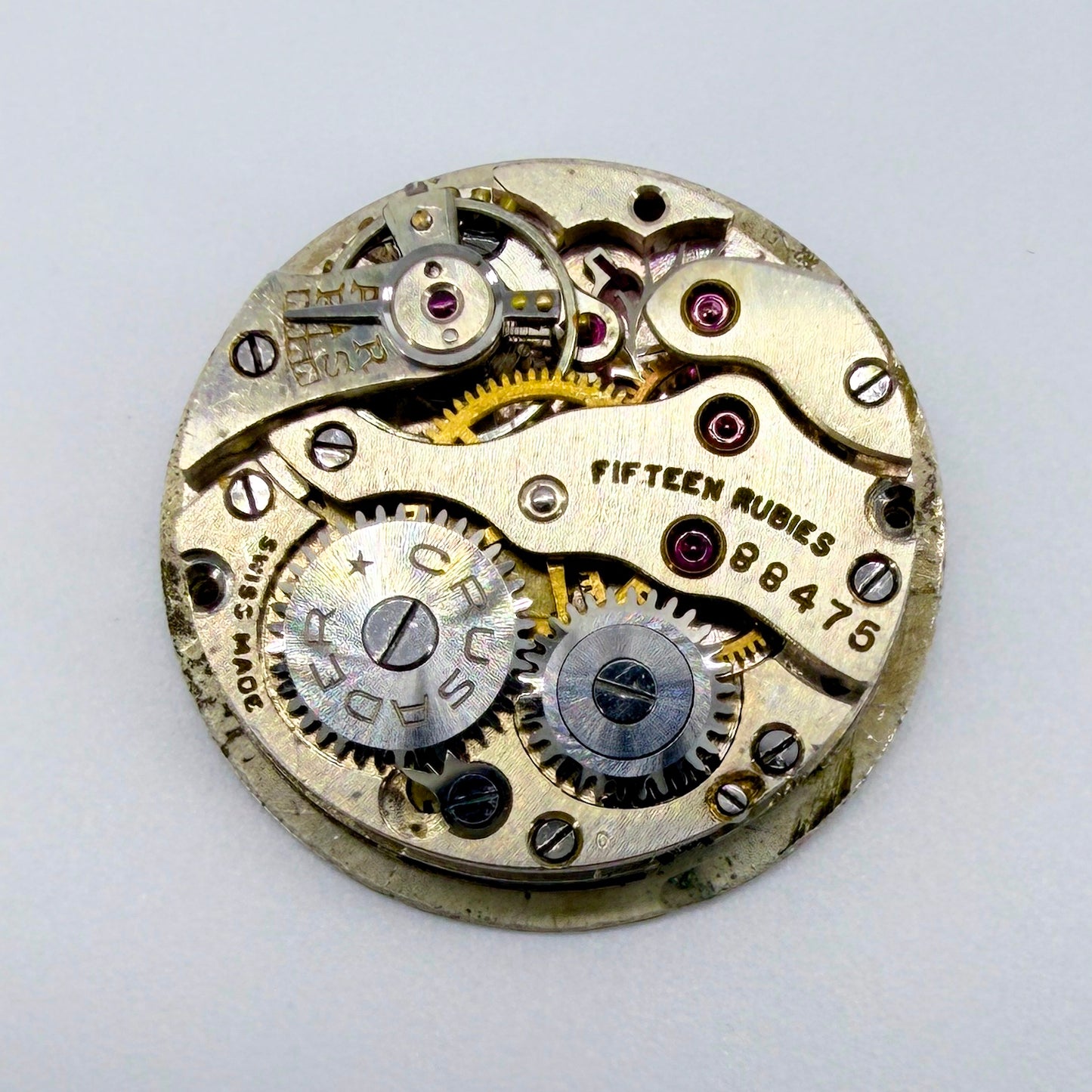 Vintage Crusader Watch Movement – 15 Jewels – Swiss Made – Spares/Repair