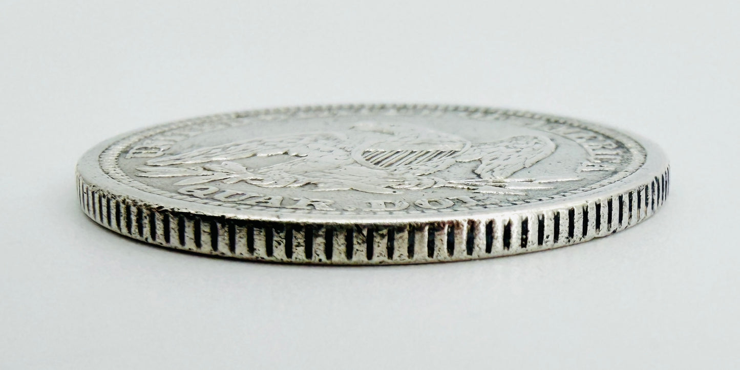 1857 Seated Liberty Quarter Dollar Silver Coin — United States — Antique US Silver Coin