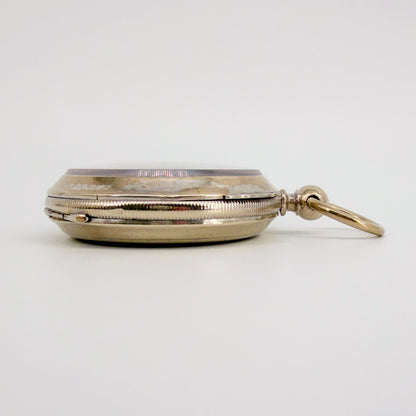 Antique Swiss Key Wound Pocket Watch – Silver Plated Case – Working
