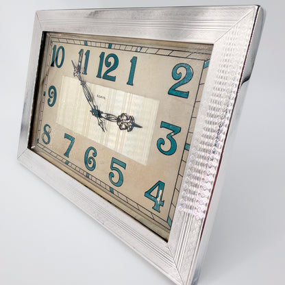 Antique Britannia Silver Mounted Art Deco 8 Day Desk Clock – London 1929