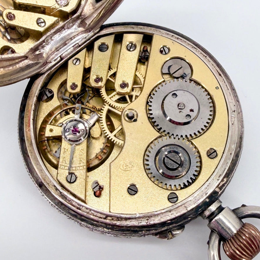 Antique Swiss 935 Silver Pocket Watch - Gédéon Thommen G.T. - Working