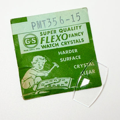 Tonneau / Barrel (PMT Series) - Bottom Edge Curved (Long Sides) - G-S Flexo Acrylic Watch Crystals - Vintage New Old Stock