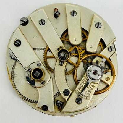 Antique Swiss Pocket Watch Movement - Decorative Dial - 36.4mm - Spares or Repair