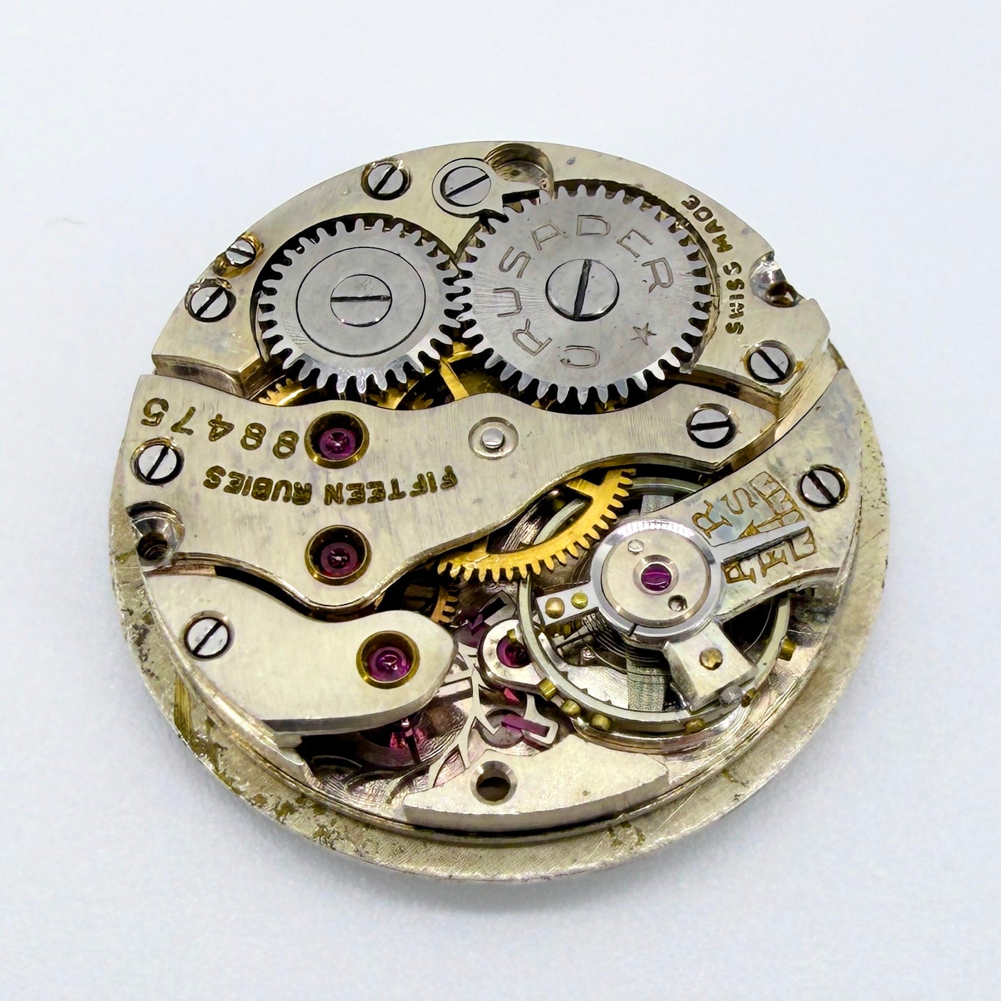 Vintage Crusader Watch Movement – 15 Jewels – Swiss Made – Spares/Repair