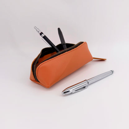 Handmade Genuine Leather Pencil Case – Zip Pouch – Choice of 3 Colours