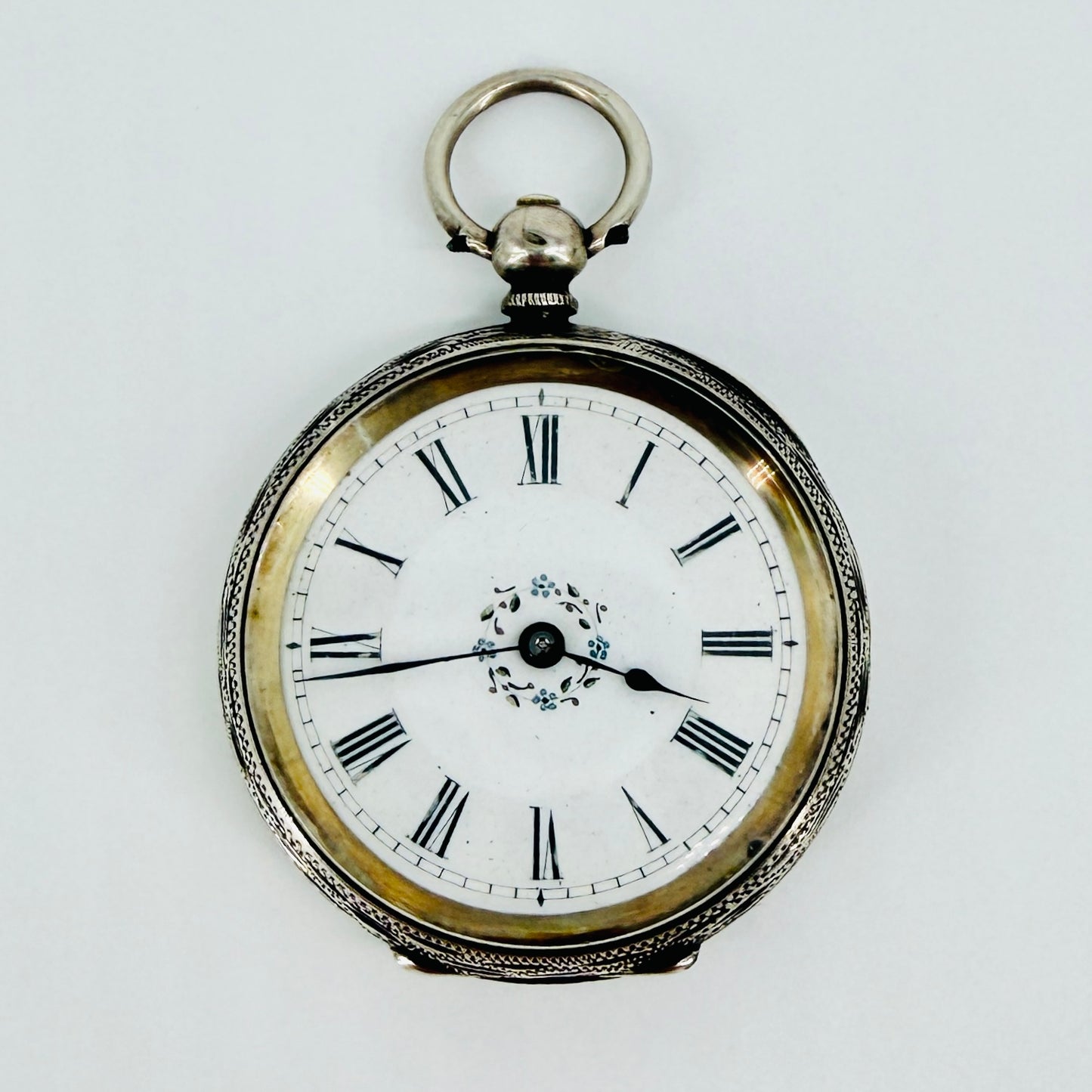 Antique Swiss 935 Silver Pocket Watch - Key Wound - Working