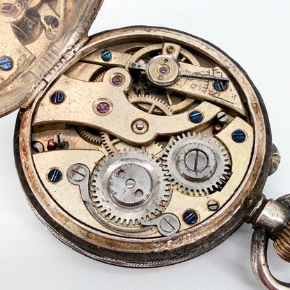 Antique Swiss 935 Silver Pocket Watch - Working Requires Repair