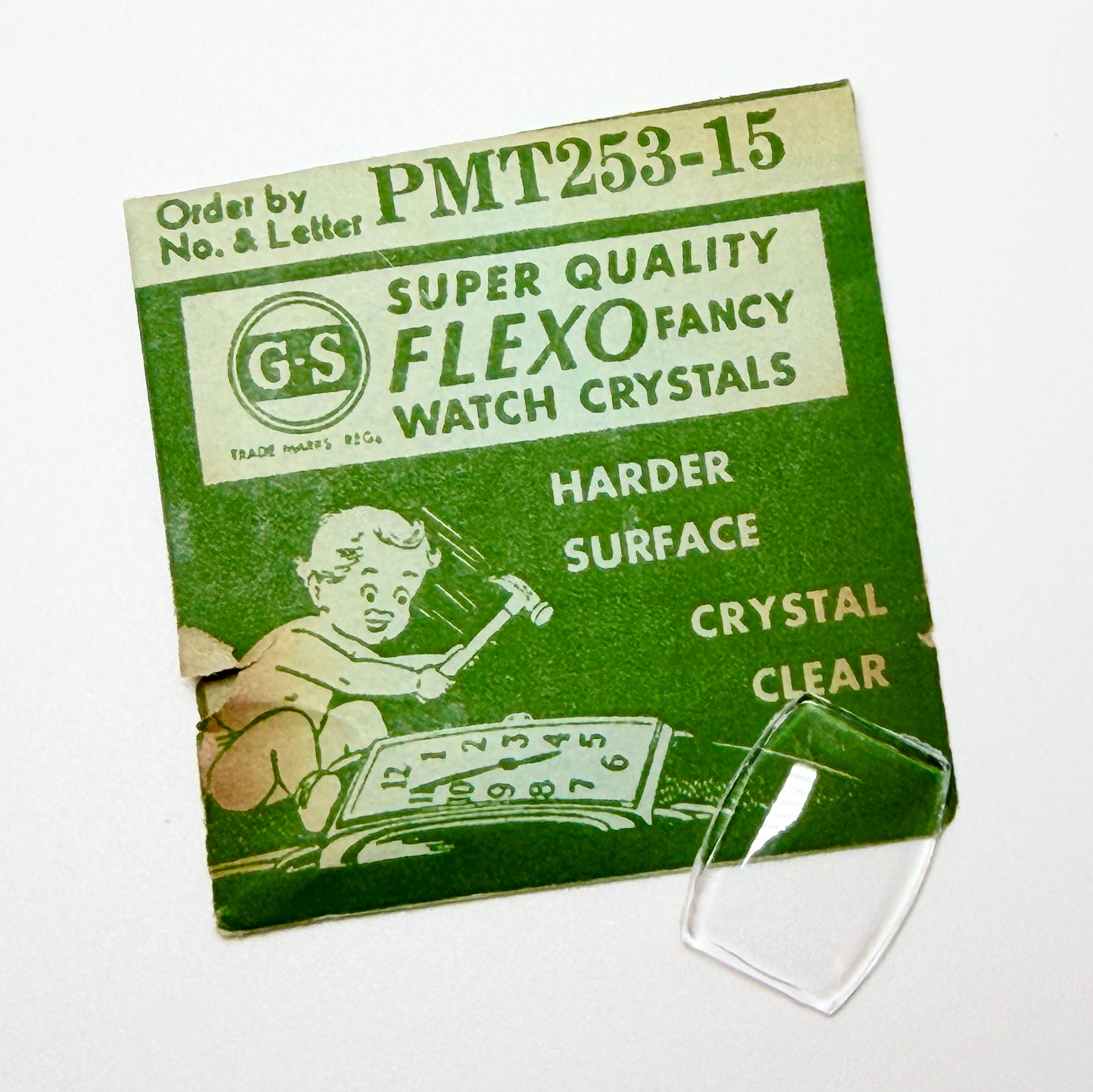 Tonneau / Barrel (PMT Series) - Bottom Edge Curved (Short Sides) - G-S Flexo Acrylic Watch Crystals - Vintage New Old Stock