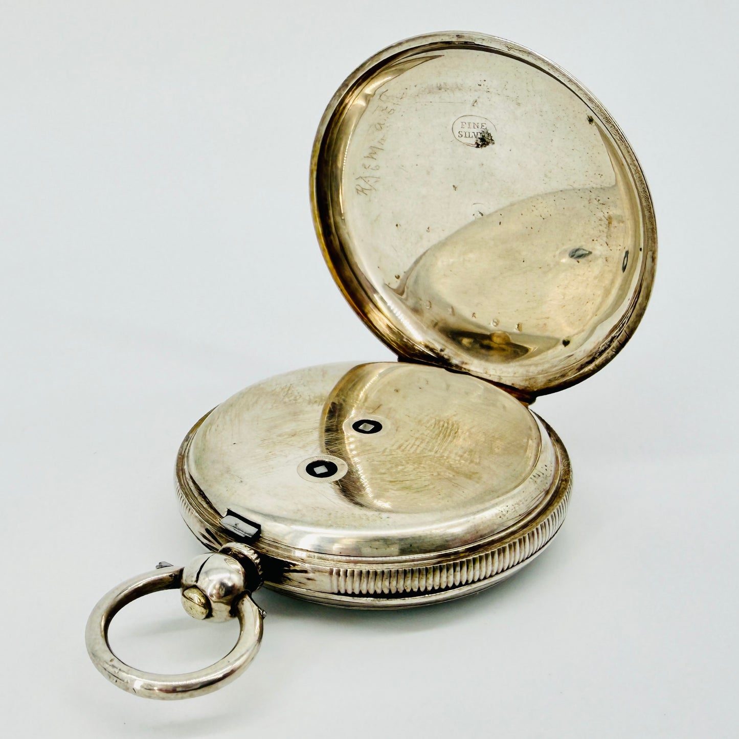 Antique Silver Cased Pocket Watch - Key Wound - Working