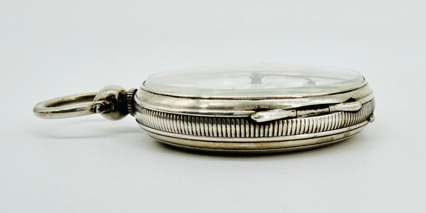 Antique Silver Cased Pocket Watch - Key Wound - Working