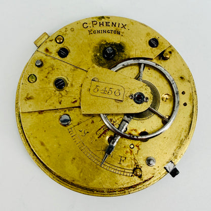Antique Pocket Watch Movement - C. Phenix - 46.6mm - Spares Repair
