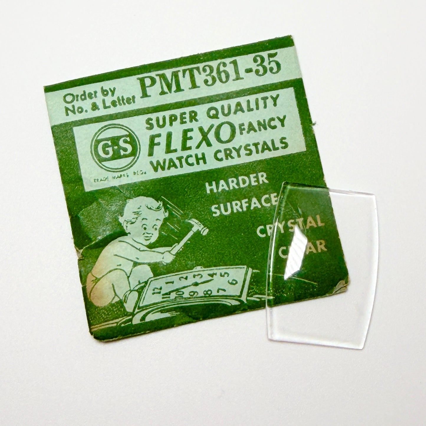 Tonneau / Barrel (PMT Series) - Bottom Edge Curved (Both Sides) - G-S Flexo Acrylic Watch Crystals - Vintage New Old Stock