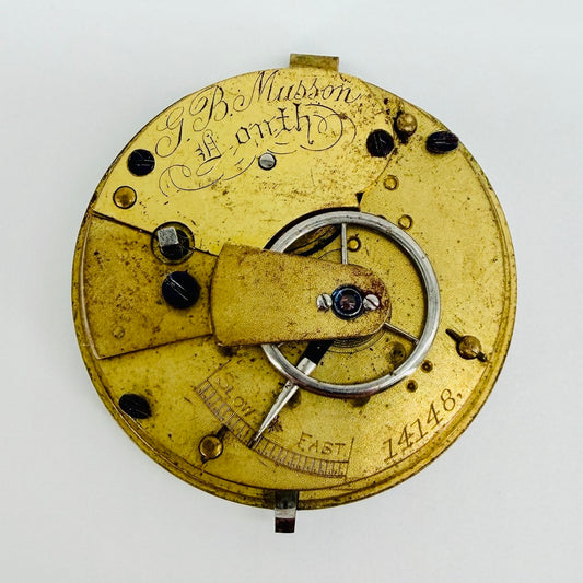 Antique English Pocket Watch Movement G.B. Musson - 37mm – Spares / Repair