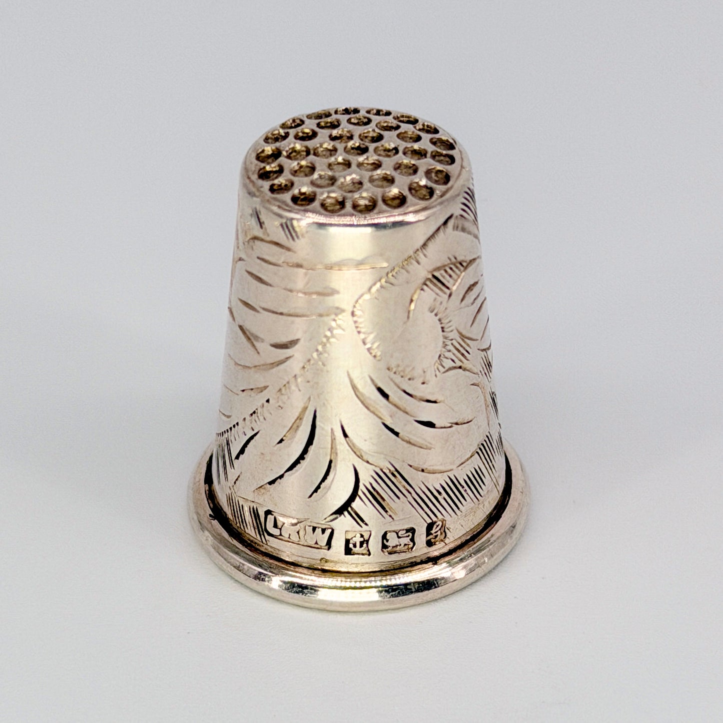 Vintage Sterling Silver Thimble Birmingham 1981 Engraved Floral Design