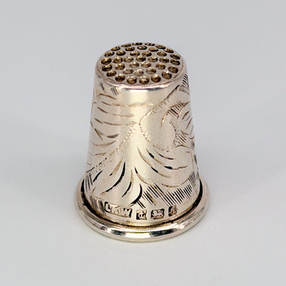 Vintage Sterling Silver Thimble Birmingham 1981 Engraved Floral Design