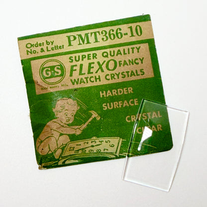 Tonneau / Barrel (PMT Series) - Bottom Edge Curved (Long Sides) - G-S Flexo Acrylic Watch Crystals - Vintage New Old Stock