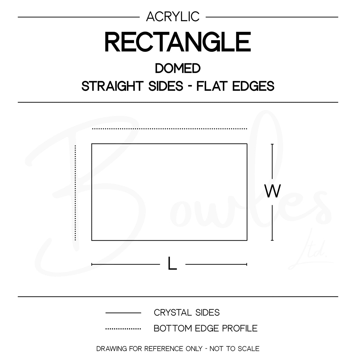 Rectangle Domed - Bottom Edges Flat - G-S Flexo Acrylic Watch Crystals - Vintage New Old Stock