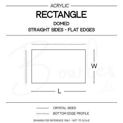 Rectangle Domed - Bottom Edges Flat - G-S Flexo Acrylic Watch Crystals - Vintage New Old Stock