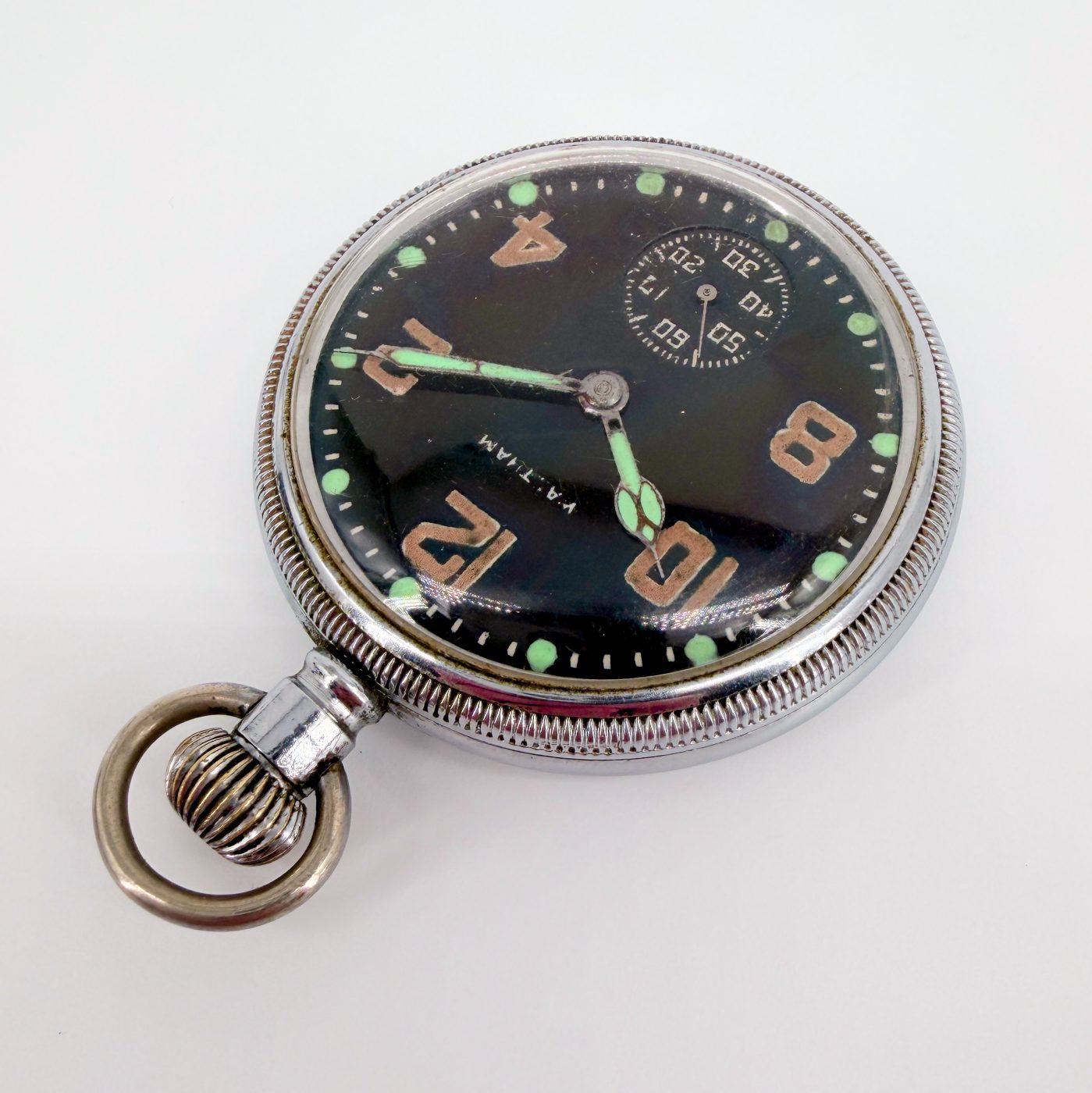 Waltham 16s Model 1908 Military Pocket Watch – c.1944, USA, 9Jewels, Adjusted - image 5