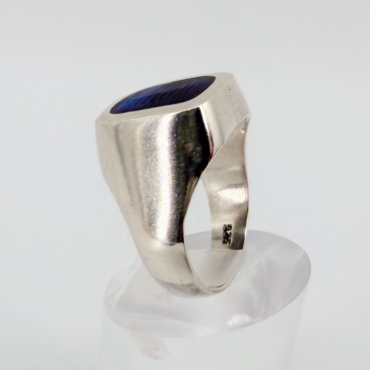 Vintage Sterling Silver & Abalone Handmade Ring – UK Size S - image 3