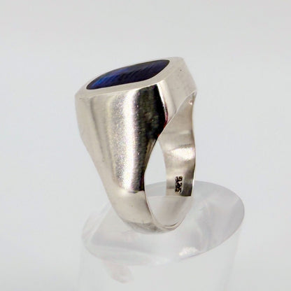 Vintage Sterling Silver & Abalone Handmade Ring – UK Size S - image 3