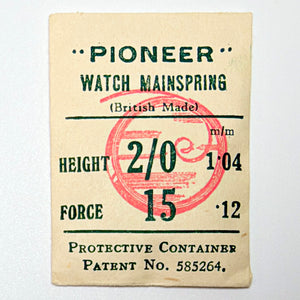 Pioneer Mainspring - H 1.04 mm × T 0.12 mm