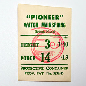 Pioneer Mainspring - H 1.4 mm × T 0.13 mm