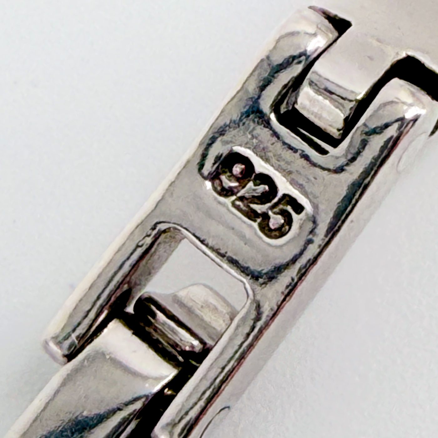 Accurist Sterling Silver Link Panel Bracelet with Blue Stone Birmingham Hallmark - image 8