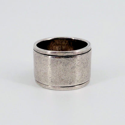 Vintage Sterling Silver Spinner Ring – Wide Band, UK T 1/2 - image 3