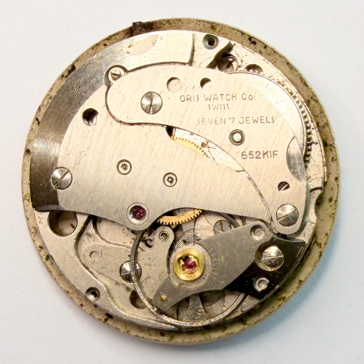 Oris 652KIF Watch Movement – 25.9mm, 7 Jewels, For Spares or Repair - image 1
