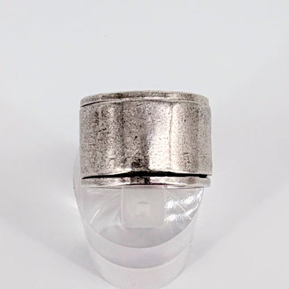 Vintage Sterling Silver Spinner Ring – Wide Band, UK T 1/2 - image 9