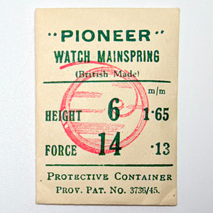 Pioneer Mainspring - H 1.65 mm × T 0.13 mm