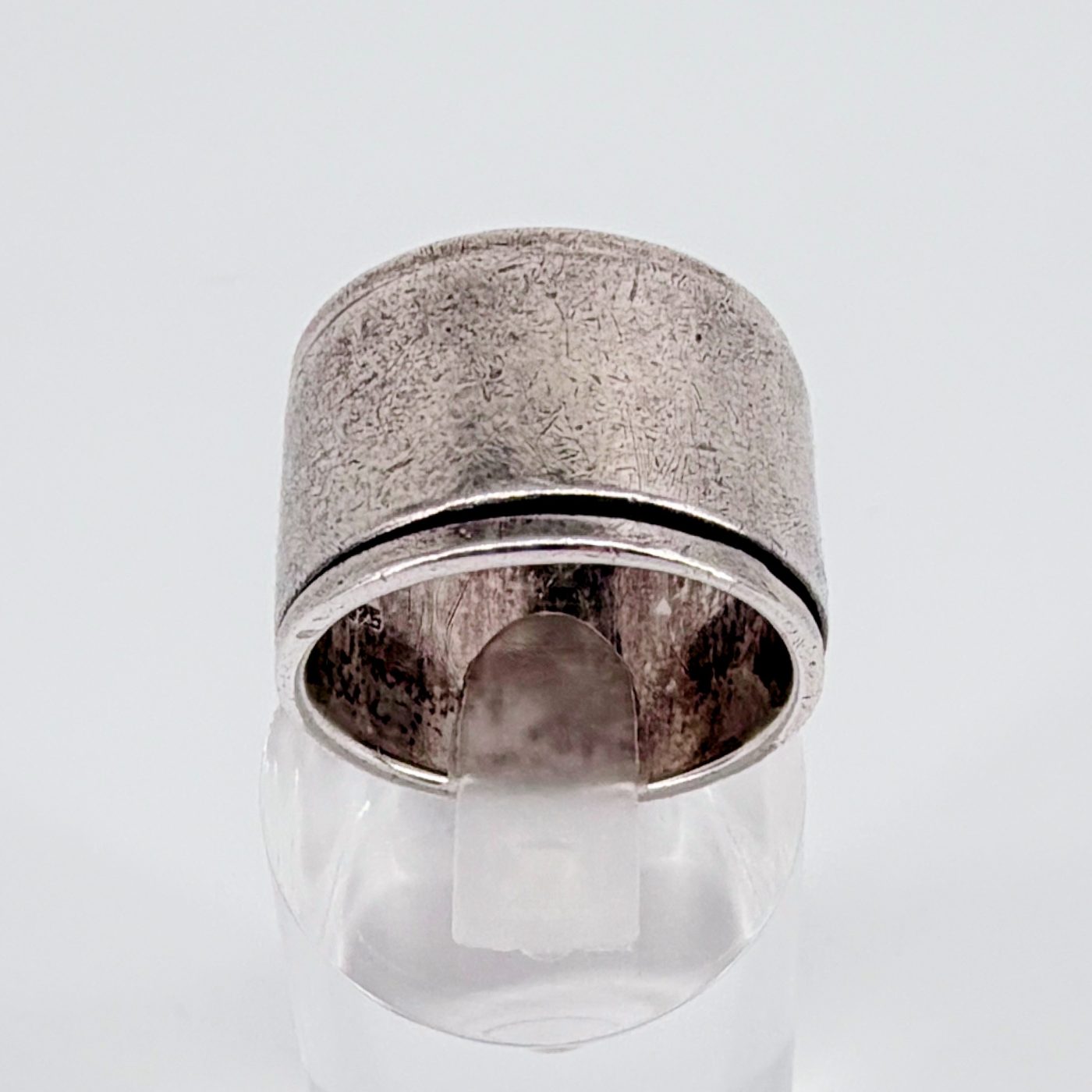 Vintage Sterling Silver Spinner Ring – Wide Band, UK T 1/2 - image 8