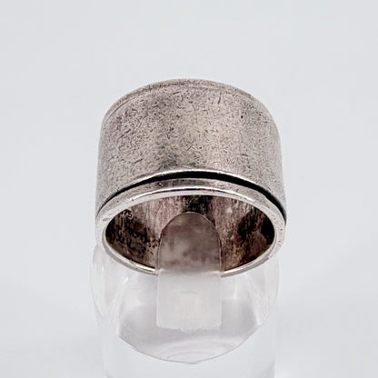Vintage Sterling Silver Spinner Ring – Wide Band, UK T 1/2 - image 8