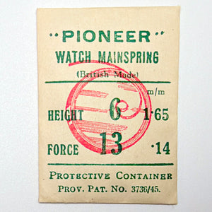 Pioneer Mainspring - H 1.65 mm × T 0.14 mm