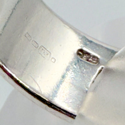 Vintage Kit Heath Sterling Silver & Diamond Ring, London Hallmark, UK Size T - image 9