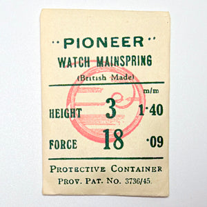 Pioneer Mainspring - H 1.4 mm × T 0.09 mm